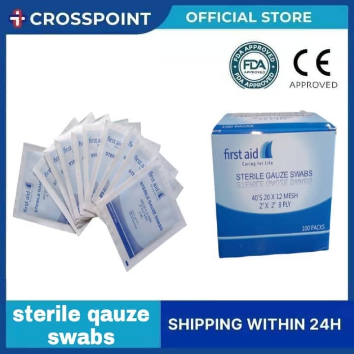 Sterile Gauze Swab 2x2'' 8ply 40's 20x12 mesh 2'' x 2 8 ply 10pcs