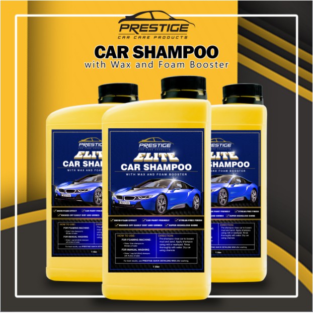 Prestige ELITE Car Shampoo with Wax and Foam Booster 1 Liter Shopee