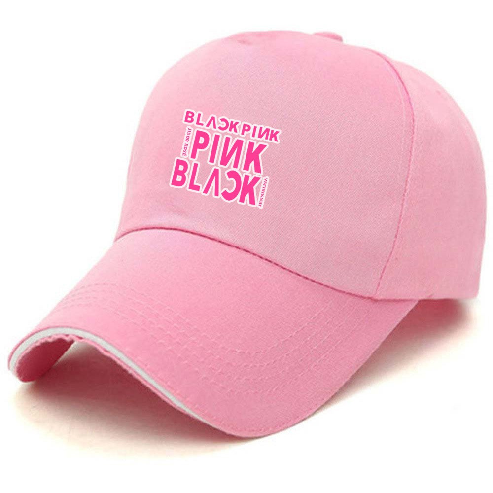 white and pink hat