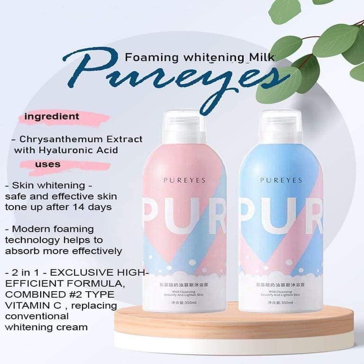 Original Pureyes Amino Acid Cream Mousse Shower Gel Whitening Perfume