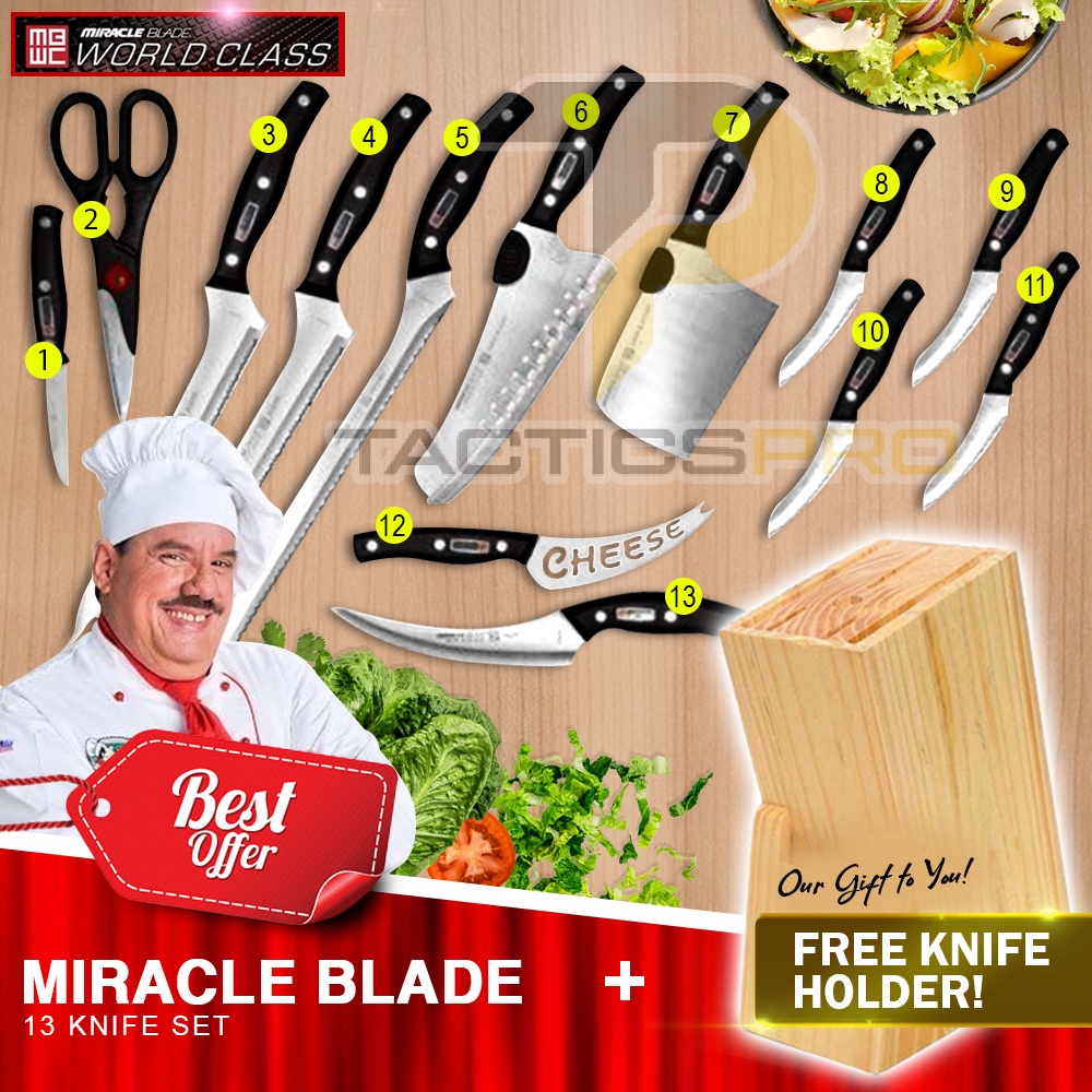 New Miracle Blade World Class 13Piece Japanese Knife Set Stainless