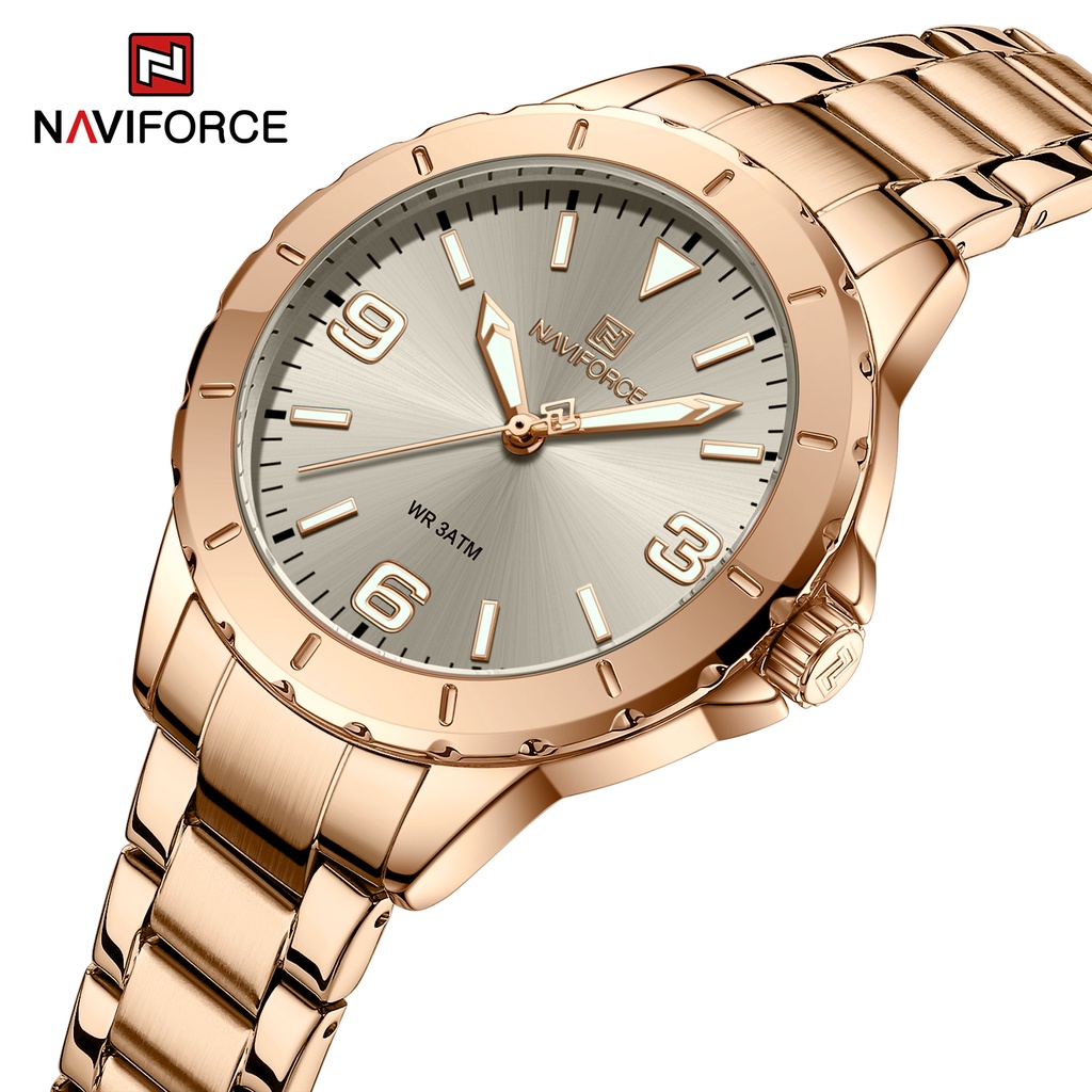 Naviforce NF5022 Women Luxury Brand Rose Gold Fashion Creative Quartz