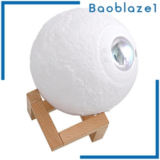 [BAOBLAZE1] Projection Lamp Three-Color Nightlight LED Moonlight with Wooden Stand