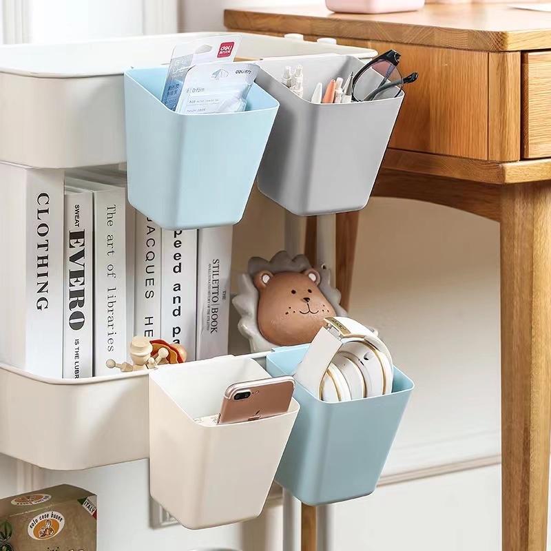 W350 Hanging Cup Holder Trolley Storage Basket Utility Cart Hanging Bin