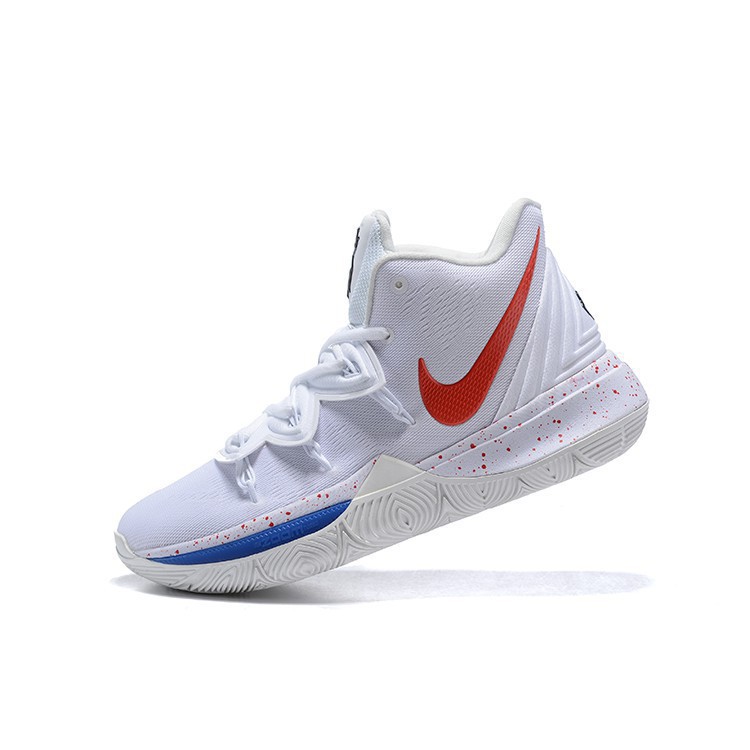 kyrie shoes red white and blue