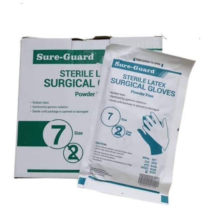 Sureguard Sterile Latex Surgical Gloves powder Free(Sold per 1pairs