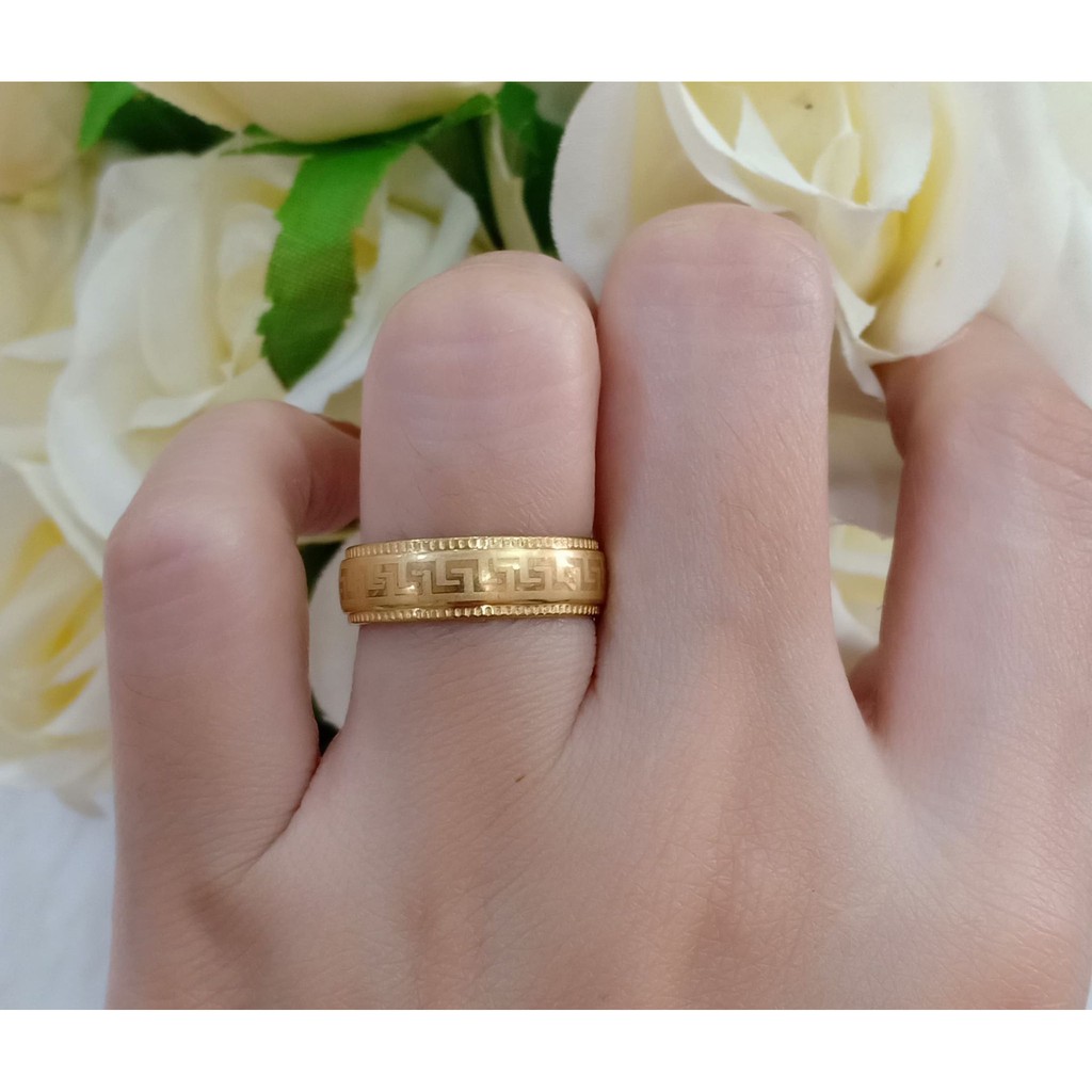 (R141) 10K SAUDI GOLD Elegant Design 1pc Wedding Ring [Mira Moda