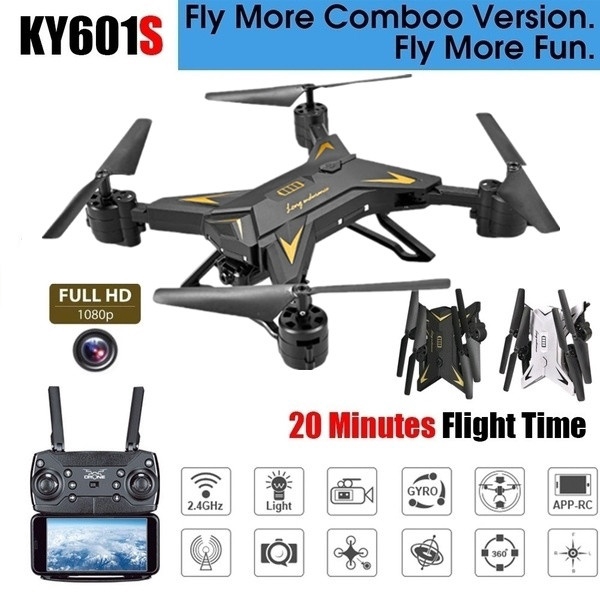 ky601s hd 1080p 500w long battery life app control helicopter rc drone aircraft quadcopter toy