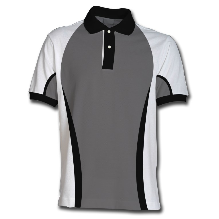 gray polo shirt