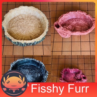 【Ready Stock】♠Reptile Food Water Dish Reptile Bowl Resin Pets Feeding Plate Tortoise Snakes Lizard T