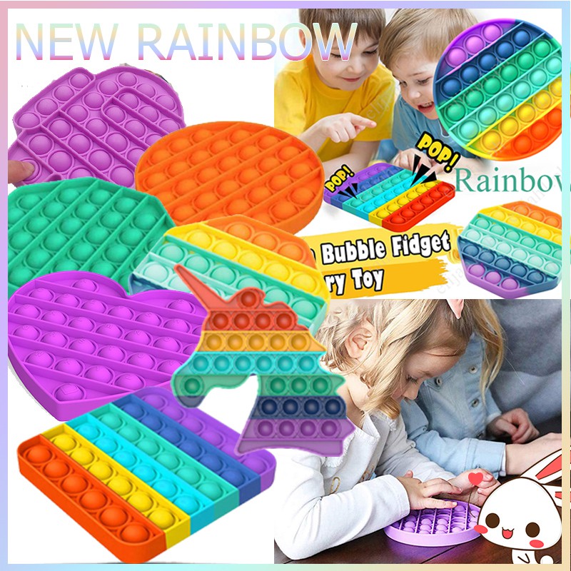 New Rainbow Among Us Unicorn Pop Its Round Fidget Toy Push Bubble Stress Relief Kids Pop It Tiktok Shopee Philippines