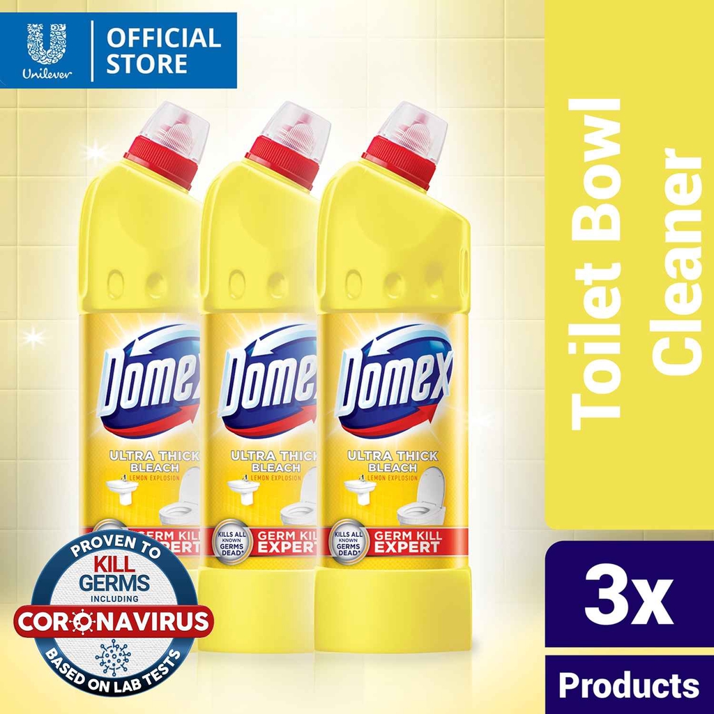 Bundle Domex Ultra Thick Bleach Toilet Cleaner Lemon Explosion