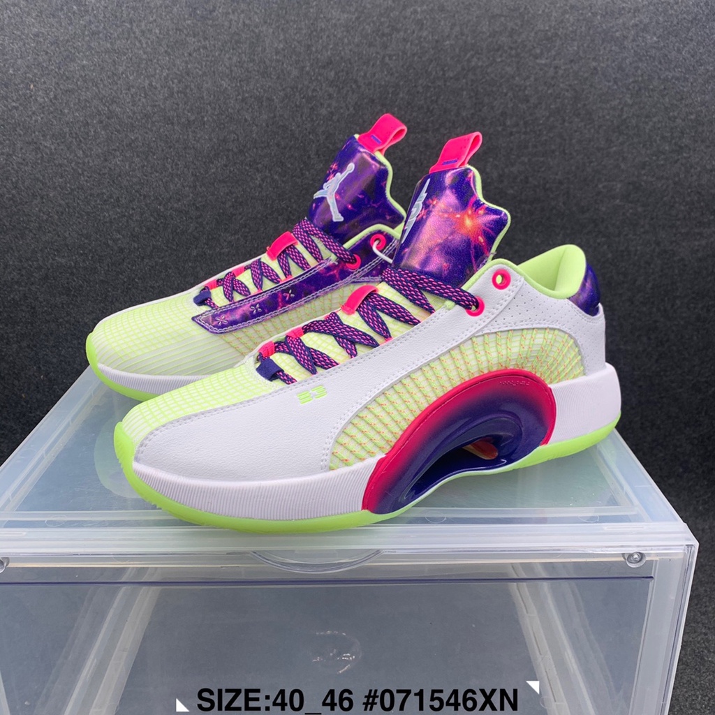 Air Jordan 35 Luka Doncic White Light Neon Purple Low Cut Men S Sports Casual Basketball Shoes Shopee Philippines