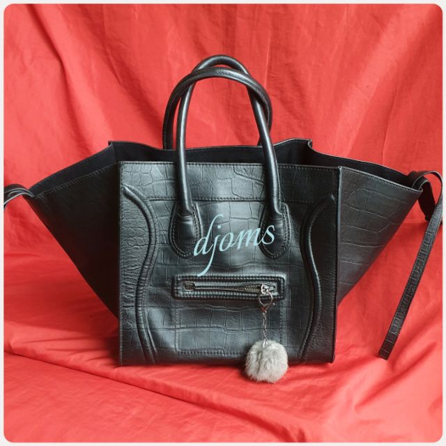 celine black crocodile bag
