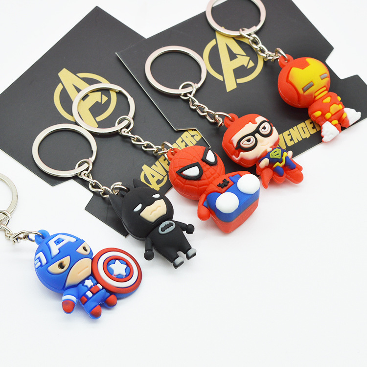 Iron Man Captain America Spider-Man Batman Superman Key Chains Keychain Keyring 