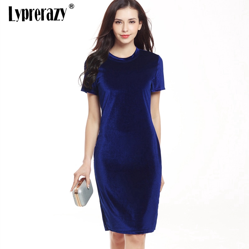 womens blue velvet dress