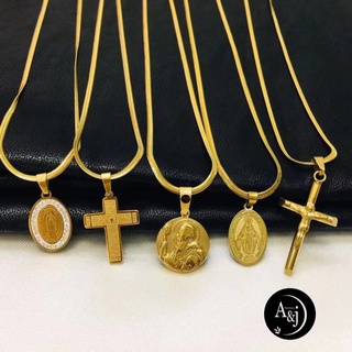 A&J 18k Golden Stainless Steel Cross necklace Jewelry