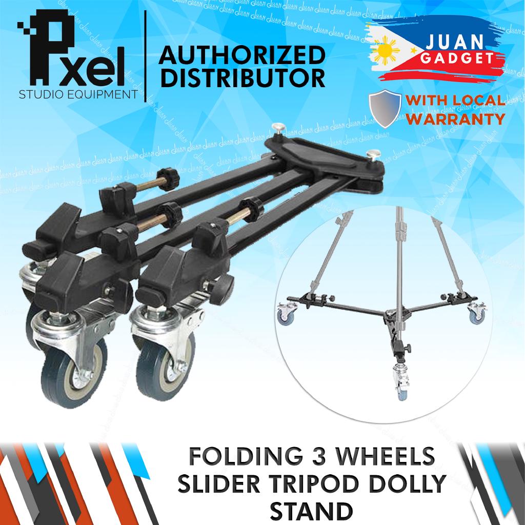 Pxel AATP DOLLY Heavy Duty Aluminum Folding Tripod Dolly with 3 Wheel