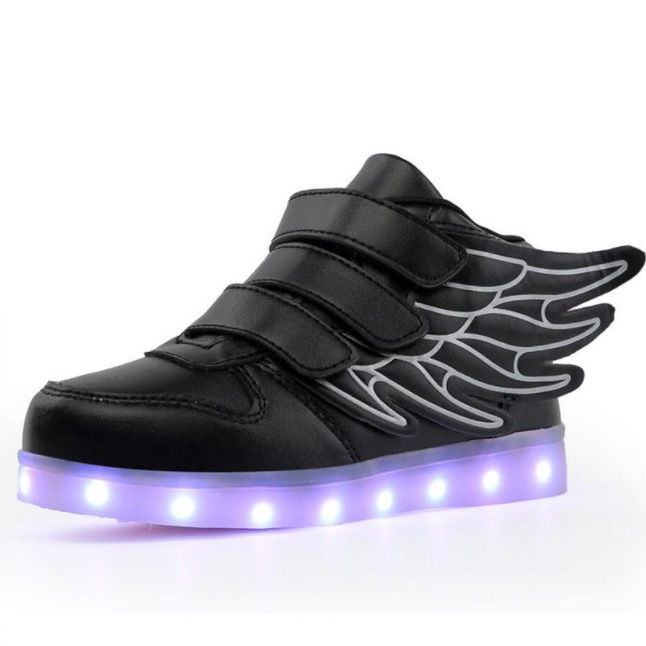 KARKEIN LED Light Up Hi-Top Wings Shoes USB Rechargeable Flashing Sneakers for Toddlers Kids Boys Girls 