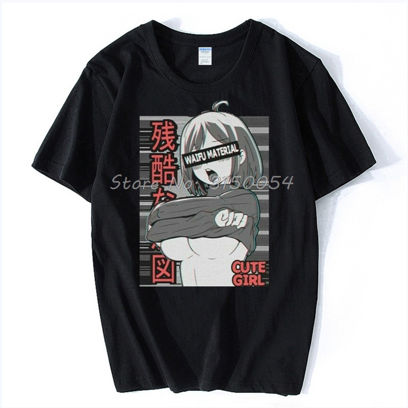 Ahegao Anime Cute Girl Ecchi Waifu Material For Lewd Otaku Tshirt Tshirt T Tees Harajuku