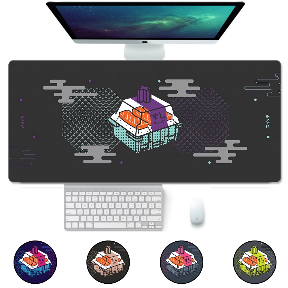 Sushi Suitchi Gaming Mouse Pad Black Large Extended Mousepad XL Gaming