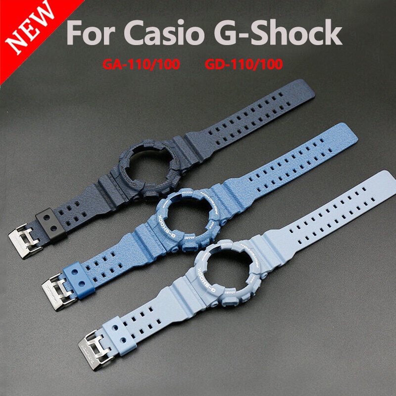 （Selling）（Ready Stock）Silicone Watch Strap +Case with tool for Casio G-Shock GA-110 GA100 GA120 GA15