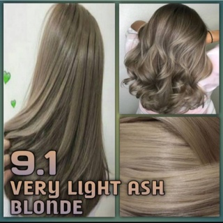 9.1 VERY LIGHT ASH BLONDE HAIR COLOR WITH OXI