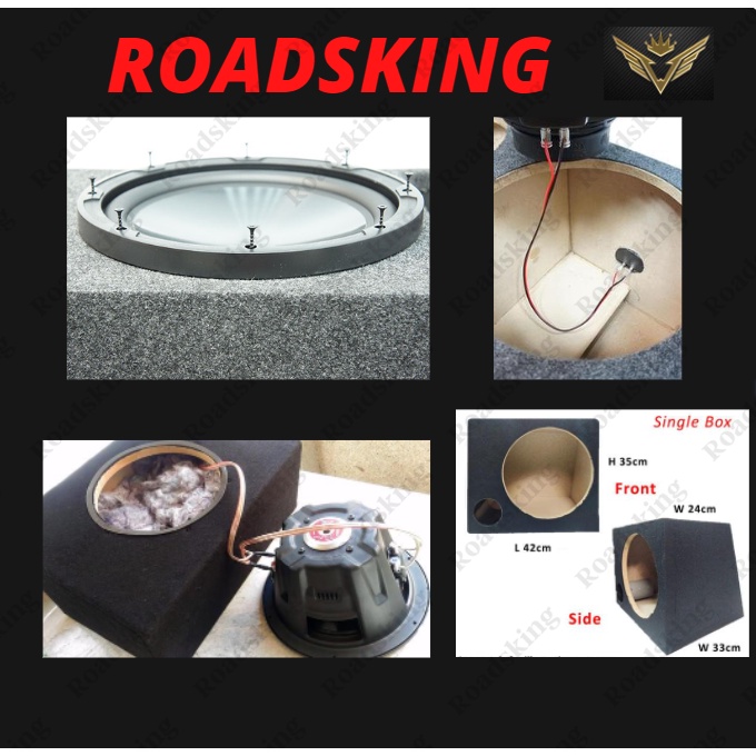 CAR SPEAKER 12 inch Sub woofer box speker box carpet set round hole and