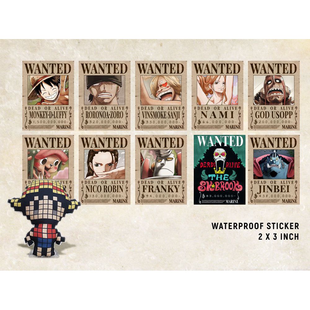One Piece Wanted Poster Set Waterproof Sticker Shopee Philippines