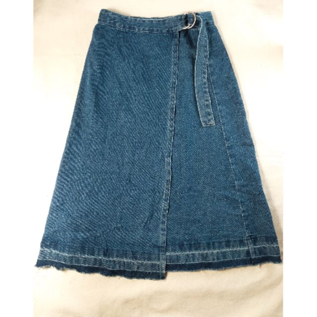 wrap around jean skirt