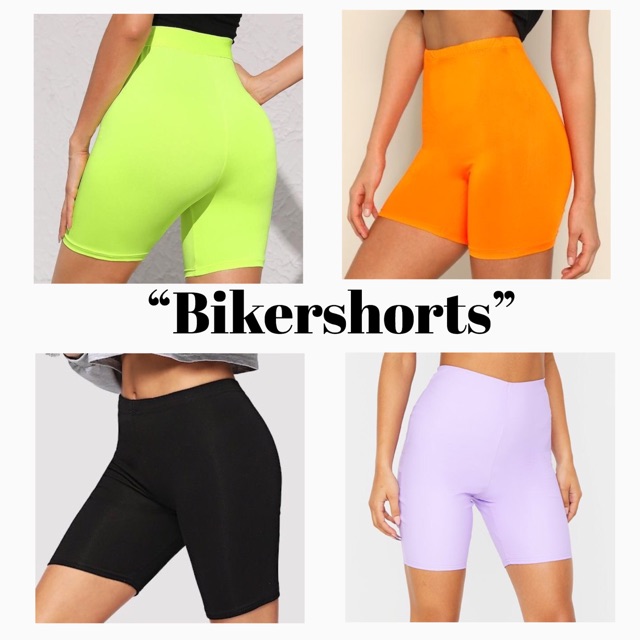 neon color biker shorts