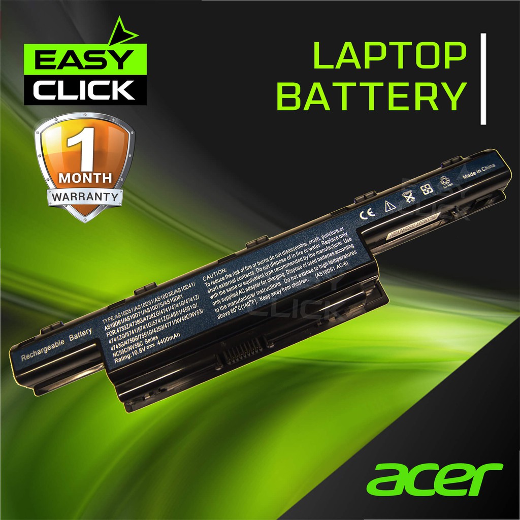 Acer Laptop Battery for AS10D, AS10D31, AS10D41, AS10D51 Shopee