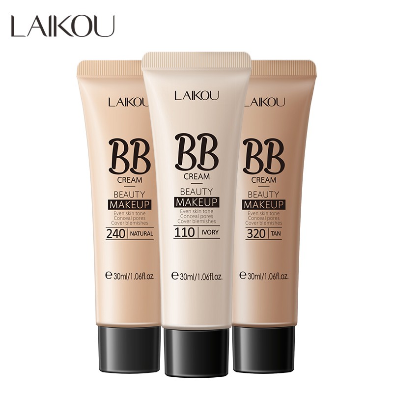LAIKOU Waterproof BB Cream Full Coverage Concealer Long Lasting Make Up 30ml [Crueltyfree