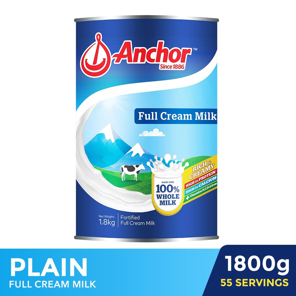 Anchor Full Cream Milk Powder Plain 1800G Shopee Philippines