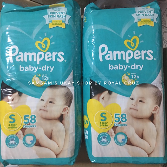 Pampers Baby Dry Tape Small (58's) | Shopee Philippines