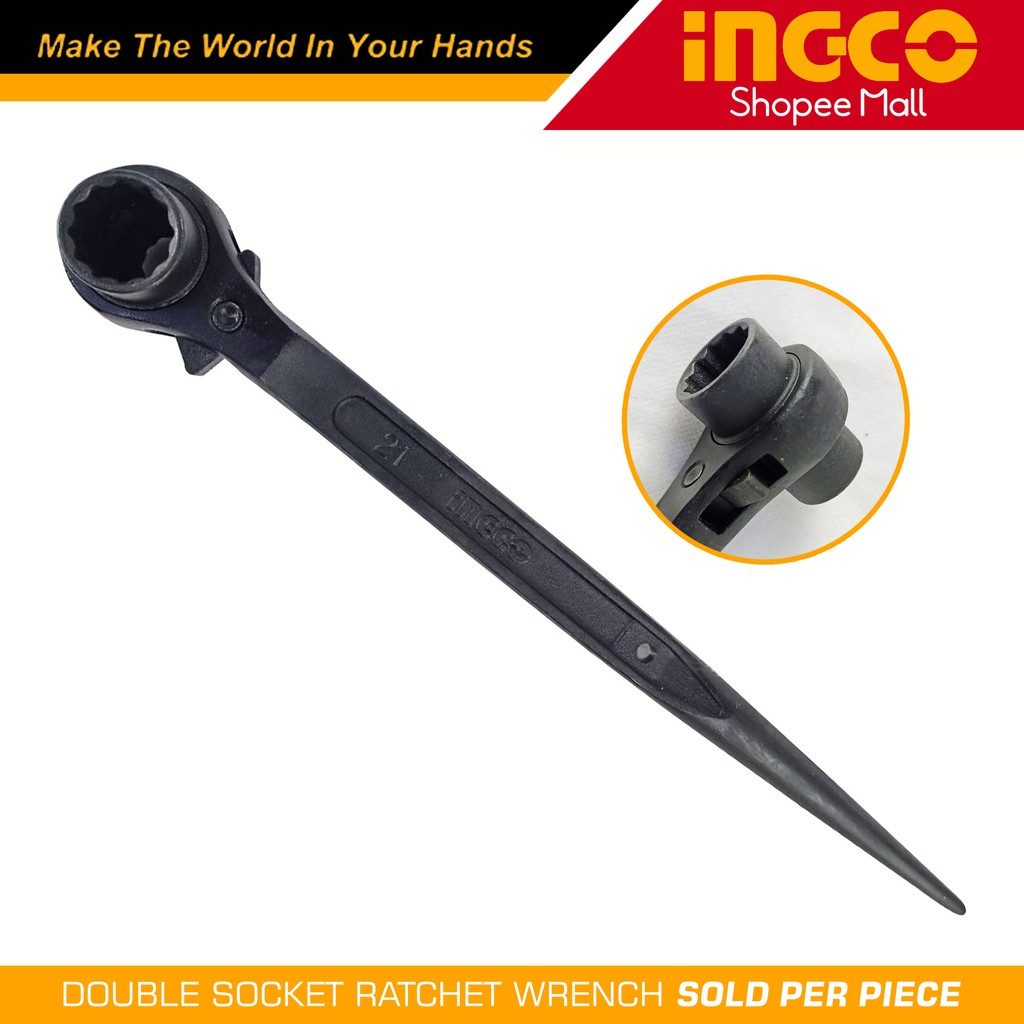 Ingco Double Socket Ratchet Wrench 17x19mm 17x21mm 19x21mm SOLD PER
