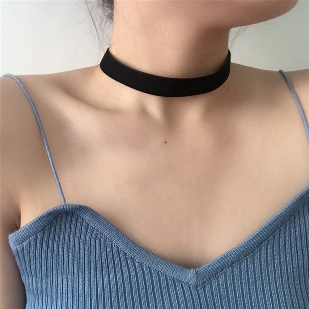 plain black choker necklace