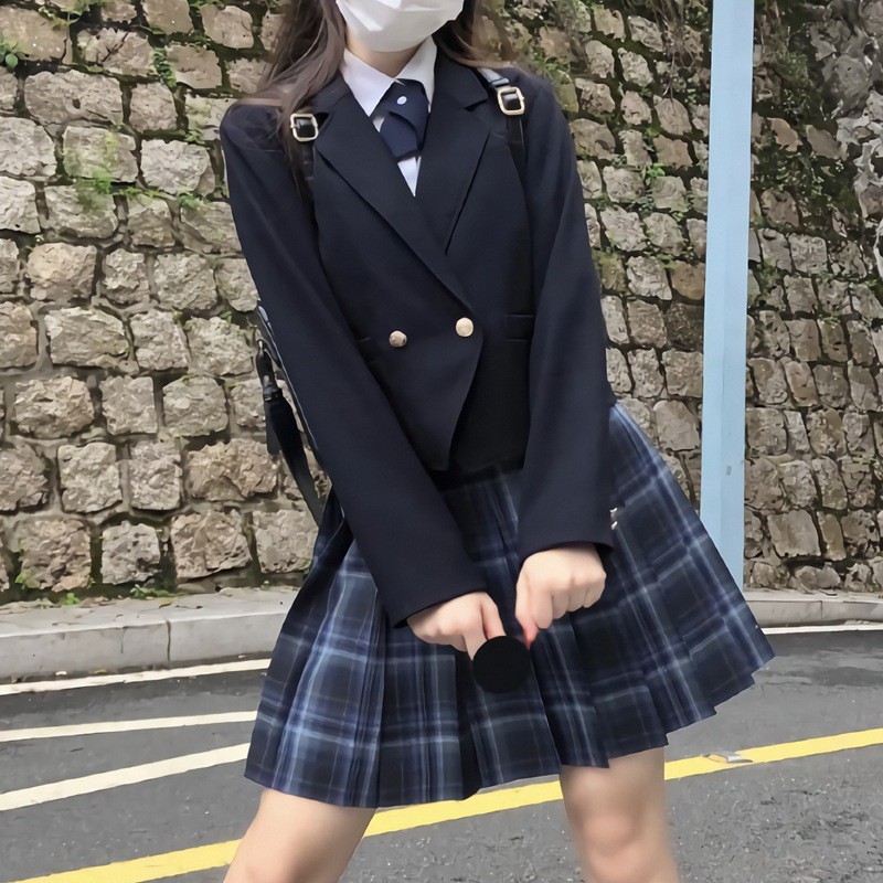 Men Students High School Class Uniform Set Japan Preppy Style Blazer ...