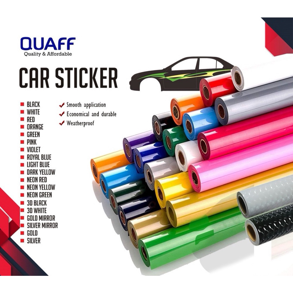 QUAFF Car Sticker Adhesive Vinyl Sticker for in/outdoor.windows,car