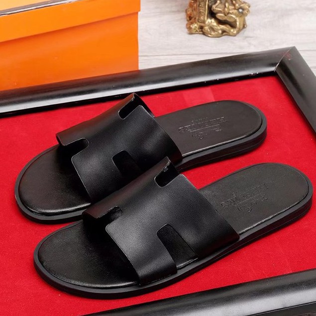100% Original Hermes Black Slides Sandals For Men | Shopee Philippines