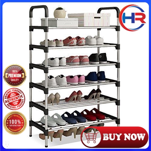 6 Layers Shoe Rack Stainless Steel Organizer Indoor Slippers Outdoor ...