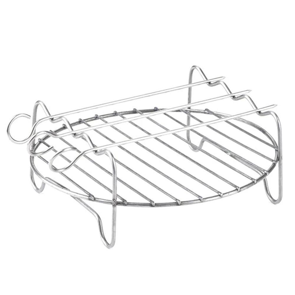 Stainless Steel Airfryer Double Layer Rack Versatile Round Roasting
