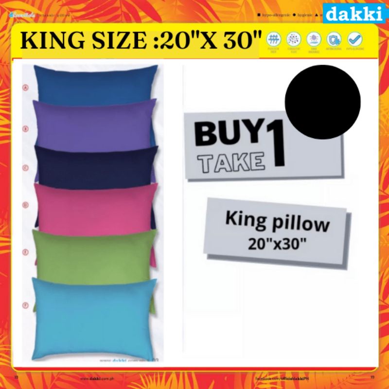 Buy 1 Take 1 Dakki King Size Pillow 20"x30" (Reg.1150) Shopee Philippines