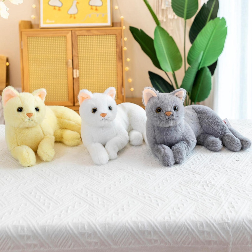 Cat Stuffed Animals Realistic Cat Stuffed Animal 3D Cat Pillow Plush ...