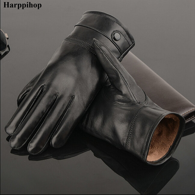 Yingniao Men Suede Leather Gloves Anti Slip Warm Lined Winter Driving Gloves 