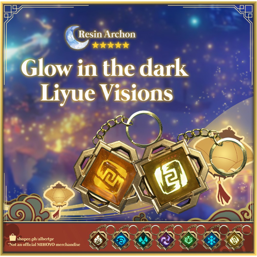 Genshin Impact Glow In The Dark Liyue Vision Keychain Shopee Philippines