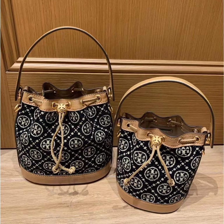 t monogram chenille mini bucket bag