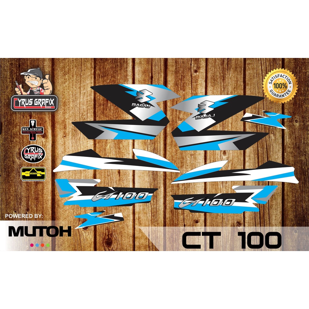 BAJAJ CT 100 STOCK SET GLOSSY DECALS STICKER | Shopee Philippines