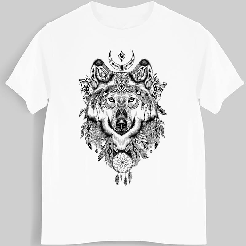 Funny Wolf Totem T Shirt Men S Cotton Short Sleeve Shopee Philippines