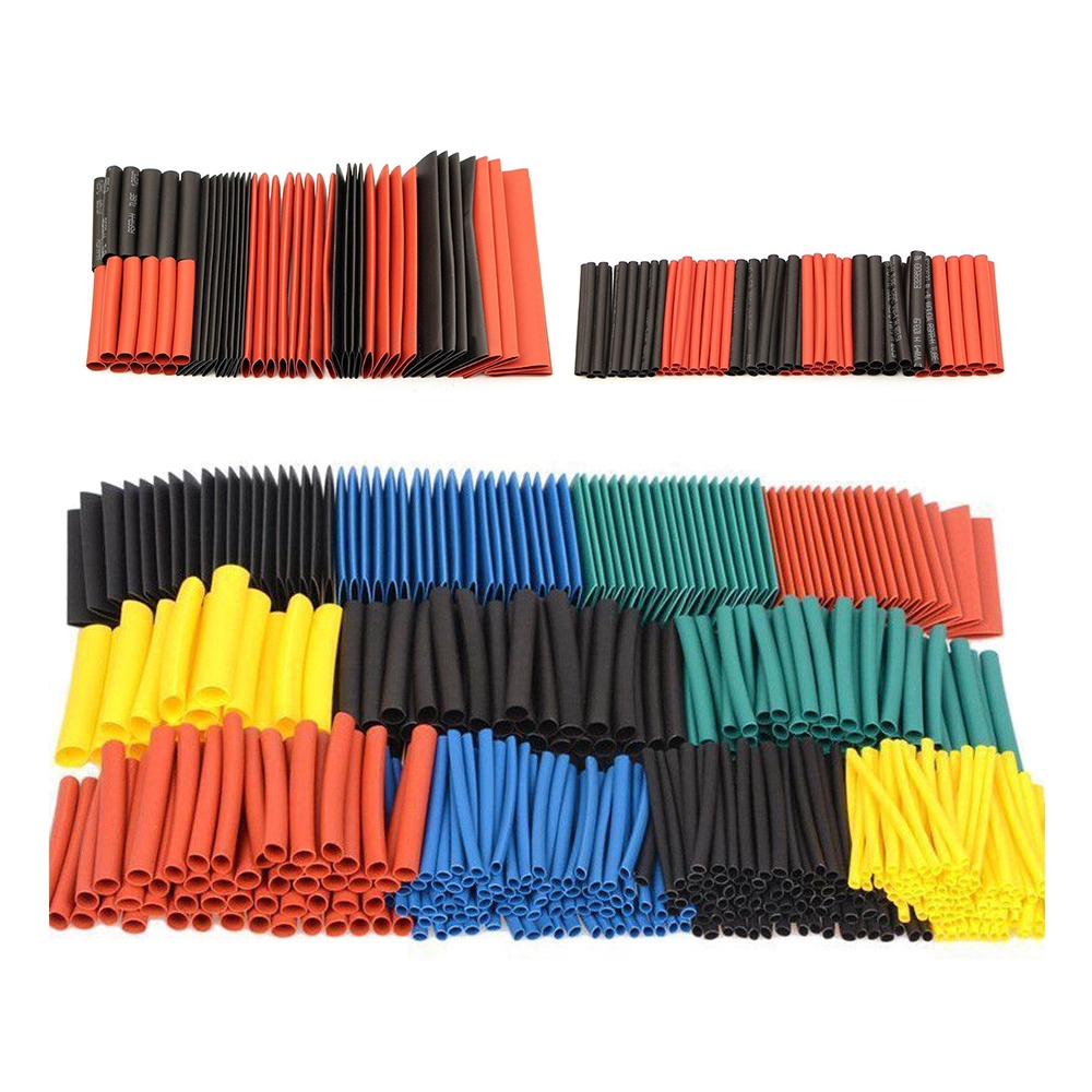 127Pcs 7 Sizes Tubing Electrical Cable 2:1 Wrap Wire Mix Heat Shrink ...